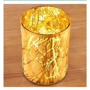 Gold Branches Glass Hurricane vase